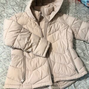 Calvin Klein Cream Quilted Hooded Puffer Jacket